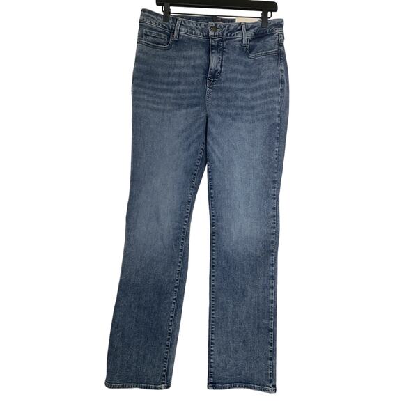 NWT NYDJ Jeans 12 Womens Stoney Blue Marilyn Straight High Rise Stretch Denim - Picture 1 of 12